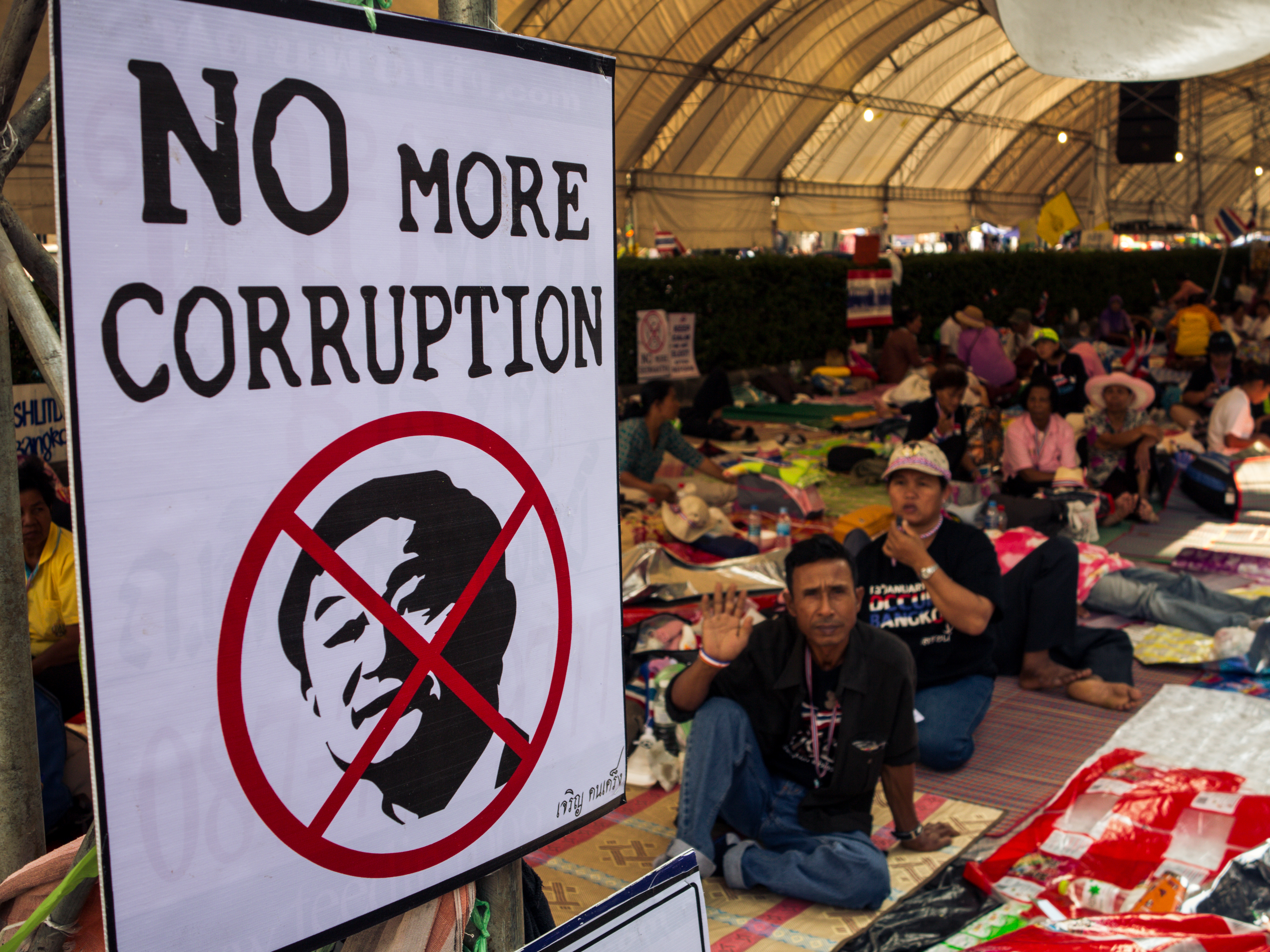 Bangkok Shutdown 2014: Bangkok Protest on the Ground. A Tourist View.