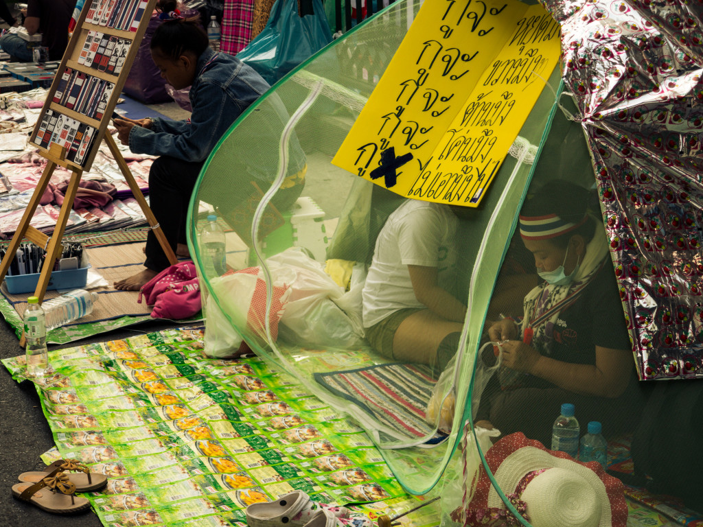 Bangkok Shutdown Protester in tent
