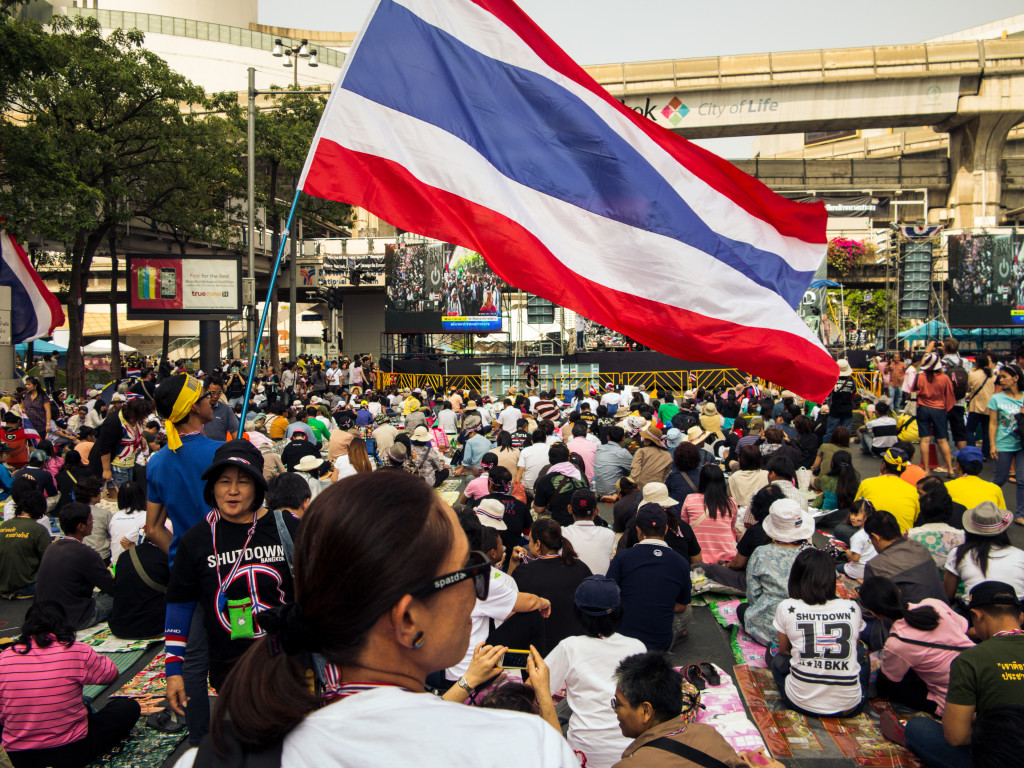Bangkok Shutdown Thai Flag and concert