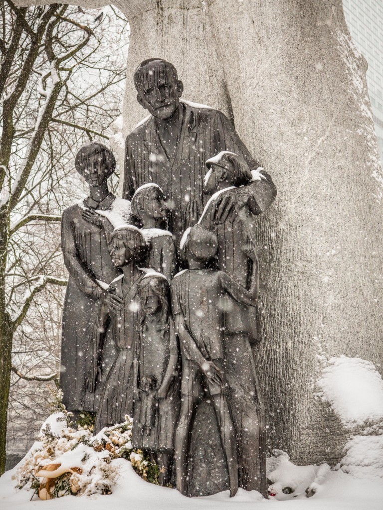 Statue of Janusz Korczak in Warsaw