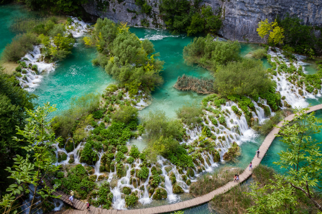 Lakes and Walkway at Plitvice Lakes National Park Croatia