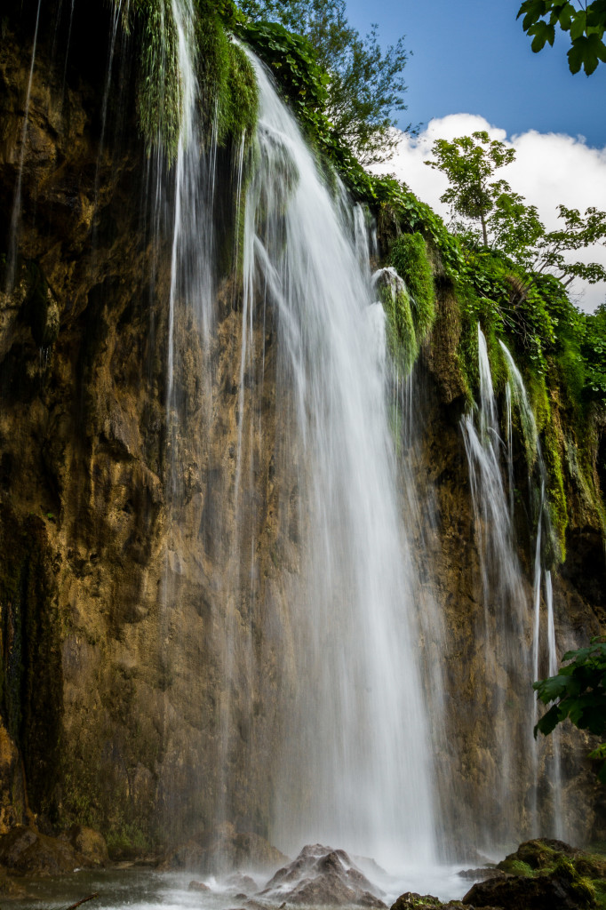 Waterfall Closeup at Plitvice Lakes National Park Croatia