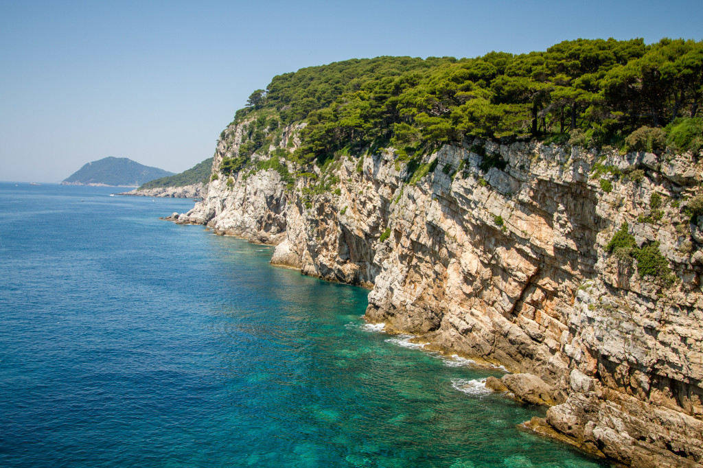 Cliffs of  Otok Kolocep Island Croatia near Dubrovnik