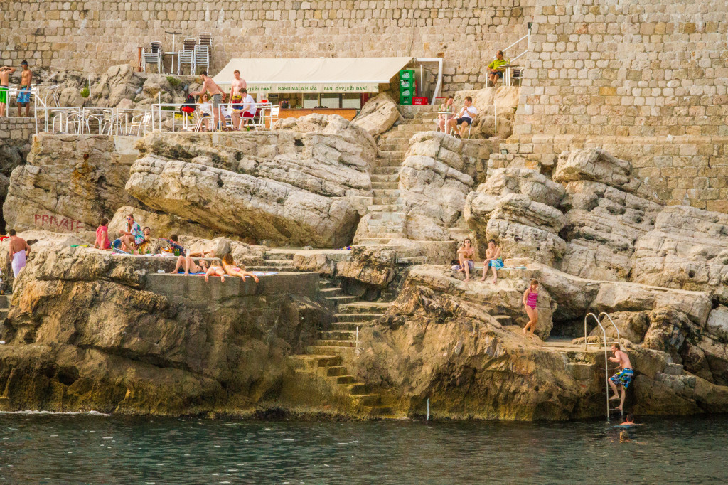 Diving off the cliffs of Dubrovnik