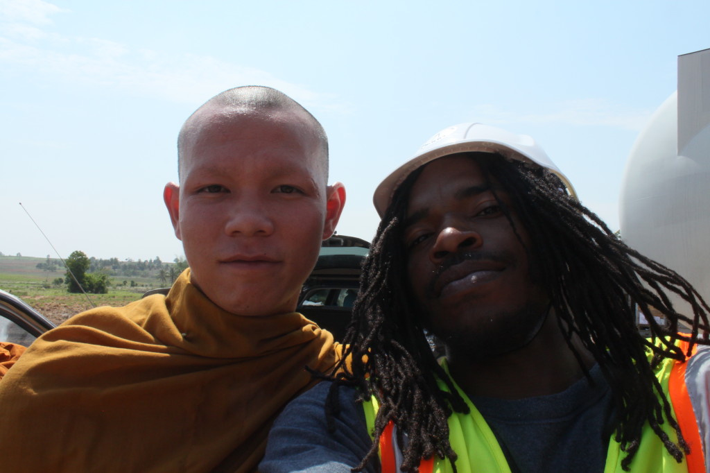 With Buddhist Monk at Wind Farm Blessing 2