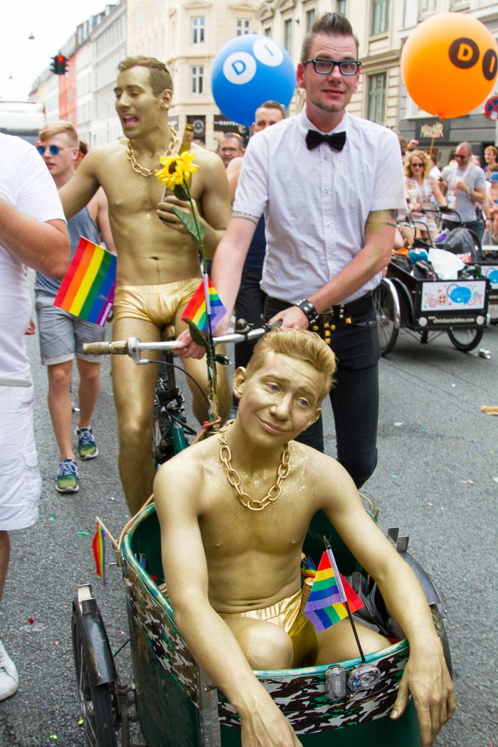 Gold men Copenhagen Pride