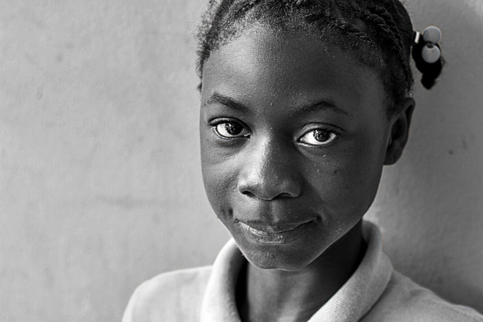 Haitian Student Black and White Travel Portrait