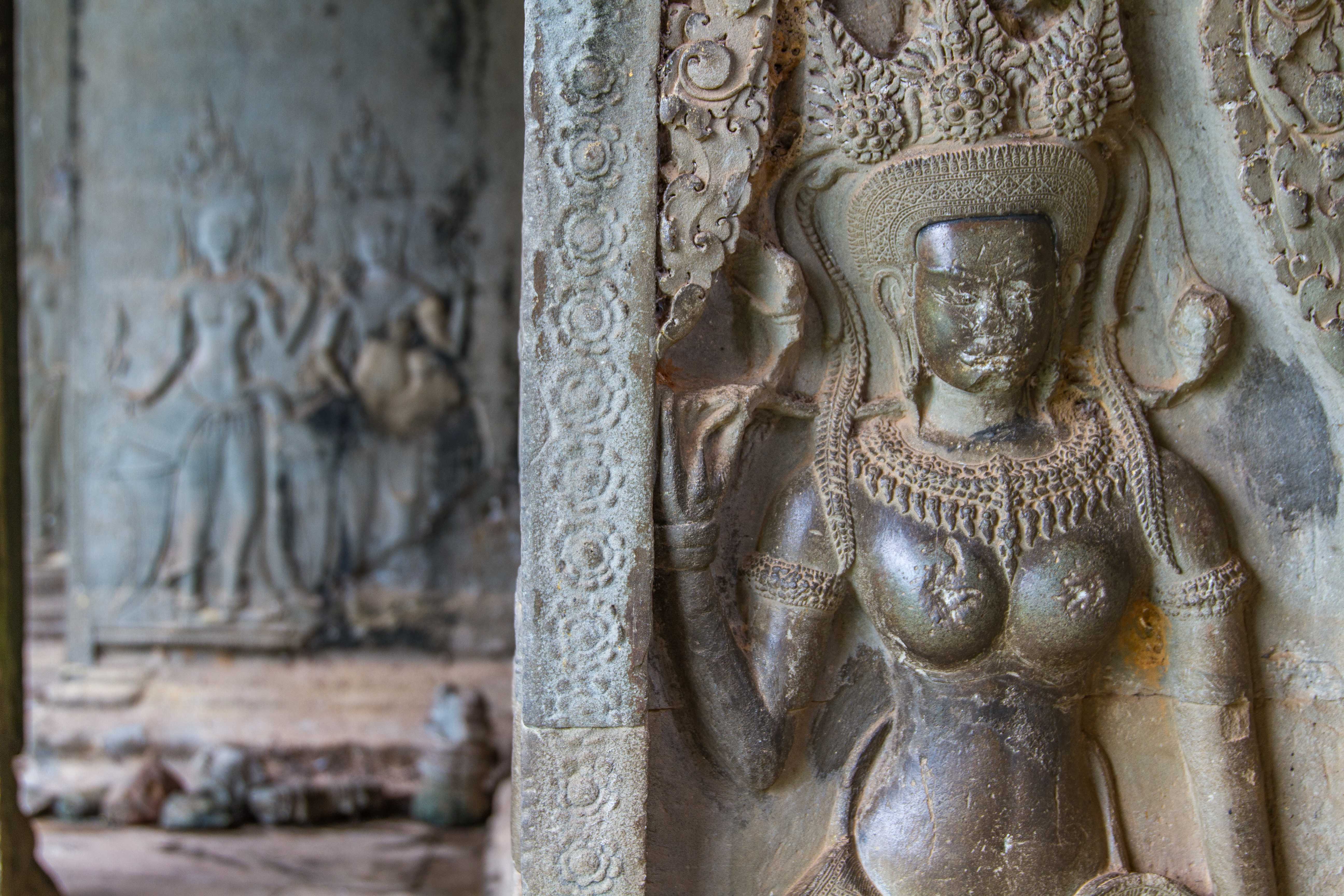 Females Sculptures at Angkor Wat Cambodia