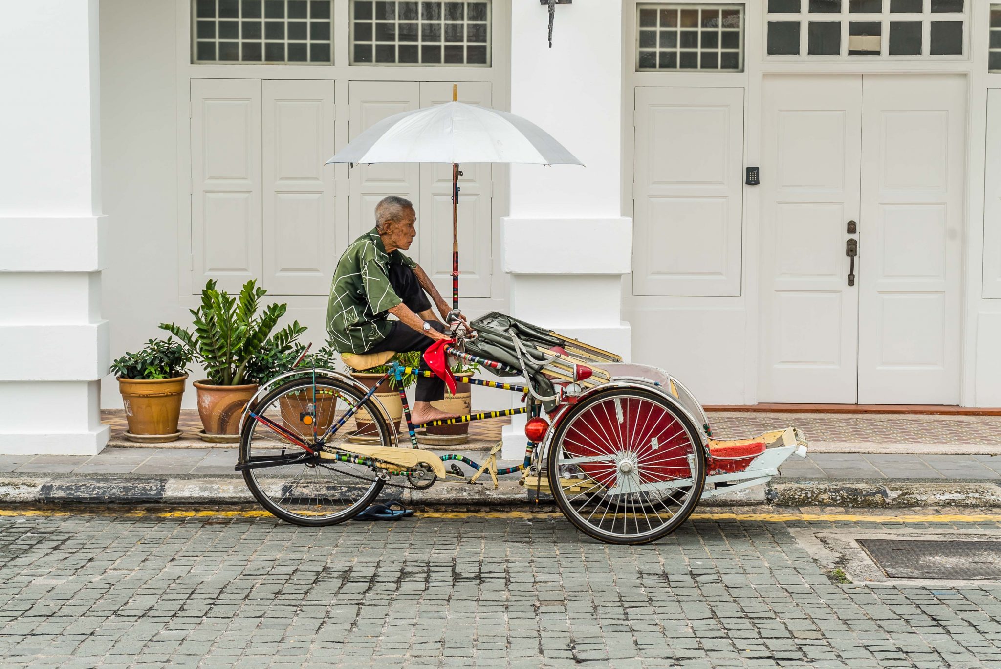 Trishaw Driver Resting Georgetown Penang